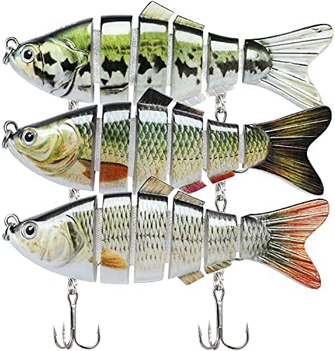 TRUSCEND Fishing Lures for Bass Trout Segmented Multi Jointed Swimbaits Slow Sinking