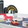Tiny RC Race Car Track Set with 1x DIY Remote Control Race Track Set, 2X 1:76 Turbo