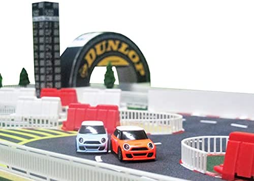Tiny RC Race Car Track Set with 1x DIY Remote Control Race Track Set, 2X 1:76 Turbo