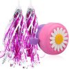 U-LIAN Kids Purple Streamers and Bike Bell for Girls-1 Pack Flower Bicycle Bell with