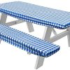 Ur Plus Picnic Table Cover with Bench Covers | Reusable Vinyl Table Cloth | 6 ft