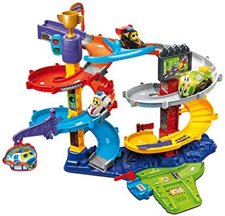 VTech Toot-Toot Drivers Twist & Race Tower, Racing Cars for Boys & Girls, Car Tracks