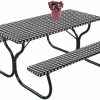 Vinyl Picnic Table Cover and Bench Covers Fitted Tablecloth ,Flannel Backing Elastic