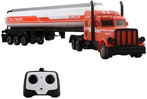 Vokodo RC Semi Truck And Fuel Trailer 18 Inch 2.4Ghz Fast Speed 1:16 Scale Electric