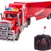 Vokodo RC Semi Truck And Trailer 23" With Lights Electric Hauler Remote Control Kids