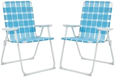 #WEJOY 17-in Folding Webbed Lawn Chair,Oversized 2 Pack Aluminum Webbing Beach Chair