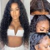 Water Wave Lace Front Wigs Human Hair Pre-Plucked for Black Women 180% Denisty Water