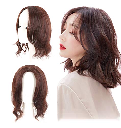 Wavy Hair Crown Toppers for Women Clip in Synthetic Hair Topper Wiglet Hairpiece with