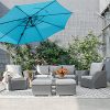 WeCooper Patio Outdoor Rattan Furniture Set, 6 Pieces PE Wicker Sectional Garden