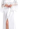 Women's Robes Long with Flared Lace Cuffs for Wedding Bridal Party Maternity Gowns