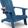 YEFU Oversized Adirondack Chair with Cup-Holder Plastic (Large Dual-Purpose), Weather