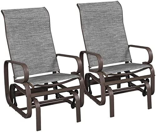 Yaheetech Outdoor Patio Glider, Rocking Lounge Chair with Texteline Fabric and Steel