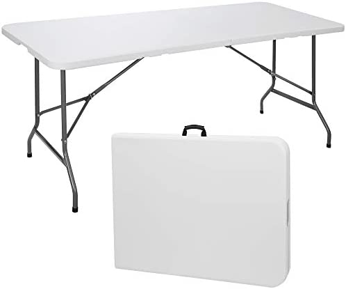 ZENY 6ft Portable Folding Table Plastic Indoor Outdoor Picnic Party Camp Dining Table