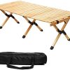 ZUZHII 3ft Low Height Portable Folding Wooden Travel Camping Table for Outdoor/Indoor