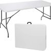 ZenStyle 6 ft Indoor Outdoor Heavy Duty Plastic Folding Table Portable Picnic Table