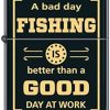 Zippo Lighter- Bad Day Good Day Fishing Black Matte Windproof Lighter #Z5293
