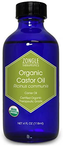 Zongle USDA Certified Organic Castor Oil, Cold Pressed, Ricinus Communis, 4 OZ…
