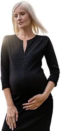 panin Casual Maternity Dress for Womens, Crewneck Long Sleeve