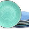 vancasso Dinner Plate Set, 10.5 Inch Ceramic Plates, Colorful Salad Plates set of 6,