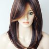 womens wigs for white women Medium Length wig Layered Wigs Light Brown Color with