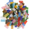 0.7X2.1 cm (0.27X0.82 inch) Stained Glass Strip,Clear Glass Mosaic Pieces DIY Mosaic