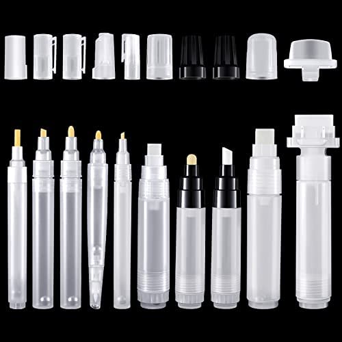 10 Pieces Refillable Paint Marker Clear Refillable Paint Pen Acrylic Empty Marker for