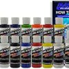 12 Createx Colors Airbrush Paint Set Basic Starter Kit - now includes (FREE) pack of