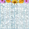 24 Pcs Flower Stencil Bird Sunflower Butterflies Spring Summer Stencil Templates for