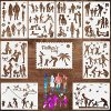 9PCS Family Stencils for Painting on Wood, Canvas, Paper, Fabric, Floor, Wall and