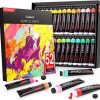 Acrylic Paint Set, Caliart 52 Vivid Colors (22 ml/0.74 oz) Craft Paints Supplies for
