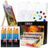 Acrylic Painting Set with 1 Wooden Easel 3 Canvas Panels30 pcs Nylon Hair Brushes 3