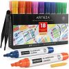 Arteza Dry Erase Markers for Glass Boards Pack of 18, 10 Classic and 8 Neon Colors