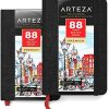Arteza Mini Sketchbook, Pack of 2, 3.5 x 5.5 Inches, 88-Page Pocket Notebooks with