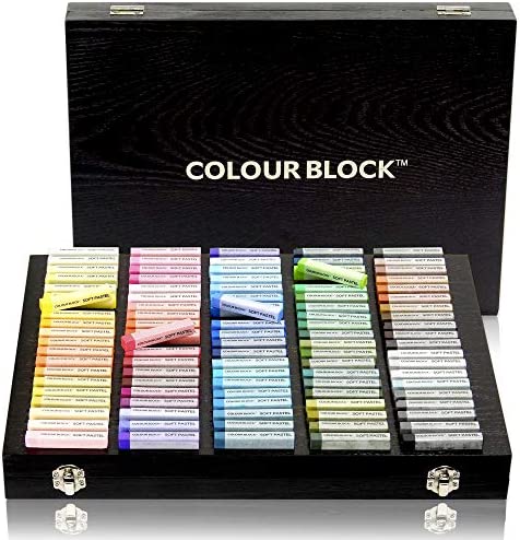 COLOUR BLOCK 100pc Soft Pastel Art Set, Chalk Pastels Class Pack, Pastel Paint,
