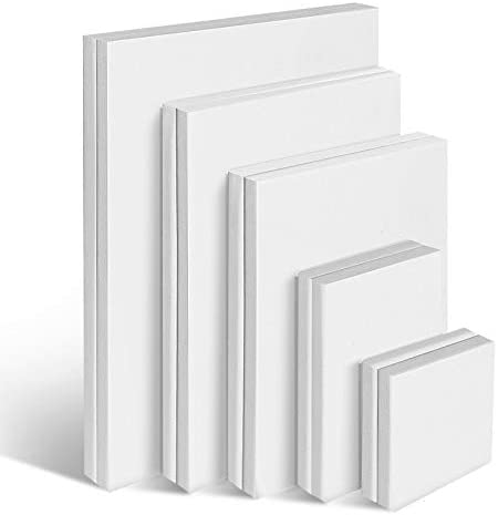 COYMOS Stretched White Blank Canvas Rectangular Canvas Boards for Painting, Acrylic