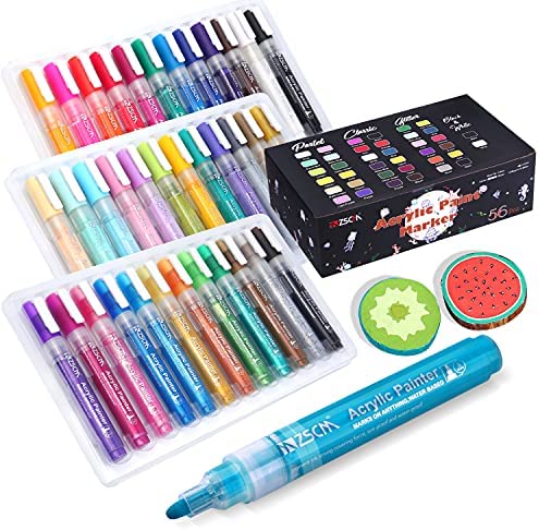 Christmas Arts Crafts Acrylic Paint Pens Set, Include 20 White&Black Extra Fine Point