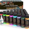 Funto Acrylic Pouring Paint, Set of 36, 2oz Bottles, with Silicone Oil, Assorted