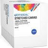 GOTIDEAL Stretched Canvas, 8x10" Inch Set of 10, Primed White - 100% Cotton Artist