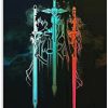 JCODE Kirito Yuuki Poster Anime Sword Art Online Sword Posters for Room Aesthetic