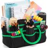 Jjring Craft and Art Organizer Tote Bag - 600D Green Nylon Fabric Art Caddy with