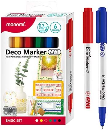 MONAMI Deco Marker 463, Extra-Fine Tip (0.7mm), Water-Based Premium Acrylic Paint