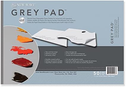 New Wave Grey Pad® | Rectangular Paper Palette, 11"x16" Inches, Disposable Paint
