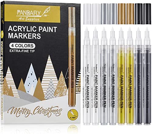 PANDAFLY Acrylic Paint Pens for Rock Painting, Stone, Ceramic, Wine Glass, Wood,