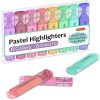 Pastel Highlighters, Shuttle Art 8 Assorted Macaron Colors Highlighter Pens, Chisel