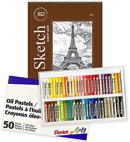 Pentel Oil Pastels 50 Colors Soft oil Pastels, Oil Pastels for Artists and Kids, Oil