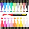 REONEY Acrylic Paint Pens,18 Colors Paint Markers Pens for Rock Painting Stone