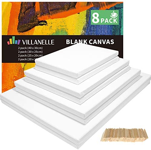 Stretched Canvas, 6x8", 8x10", 10x12", 12x16", 8 Set Artist Canvase Frame Board