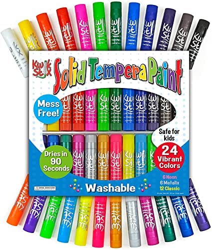 The Pencil Grip Kwik Stix Solid Tempera Paint Pens, Assorted Vibrant Colors, Classic,