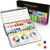 The Ultimate 48 Premium Watercolor Half Pan Set in Metal Palette with True to Color