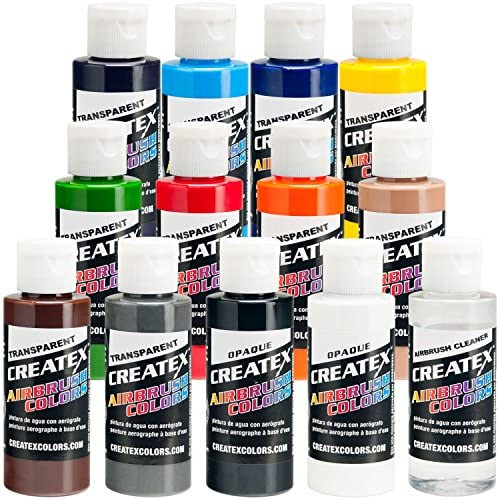 Transparent 12 CREATEX Airbrush Paint Colors Set